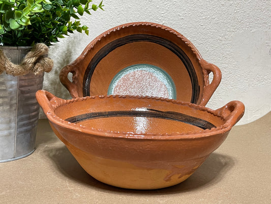 Mexican handmade 11” cazuela pozolera/ cazuela Bowl/catering Bowl/ handcrafted cazuela/cazuela de barro