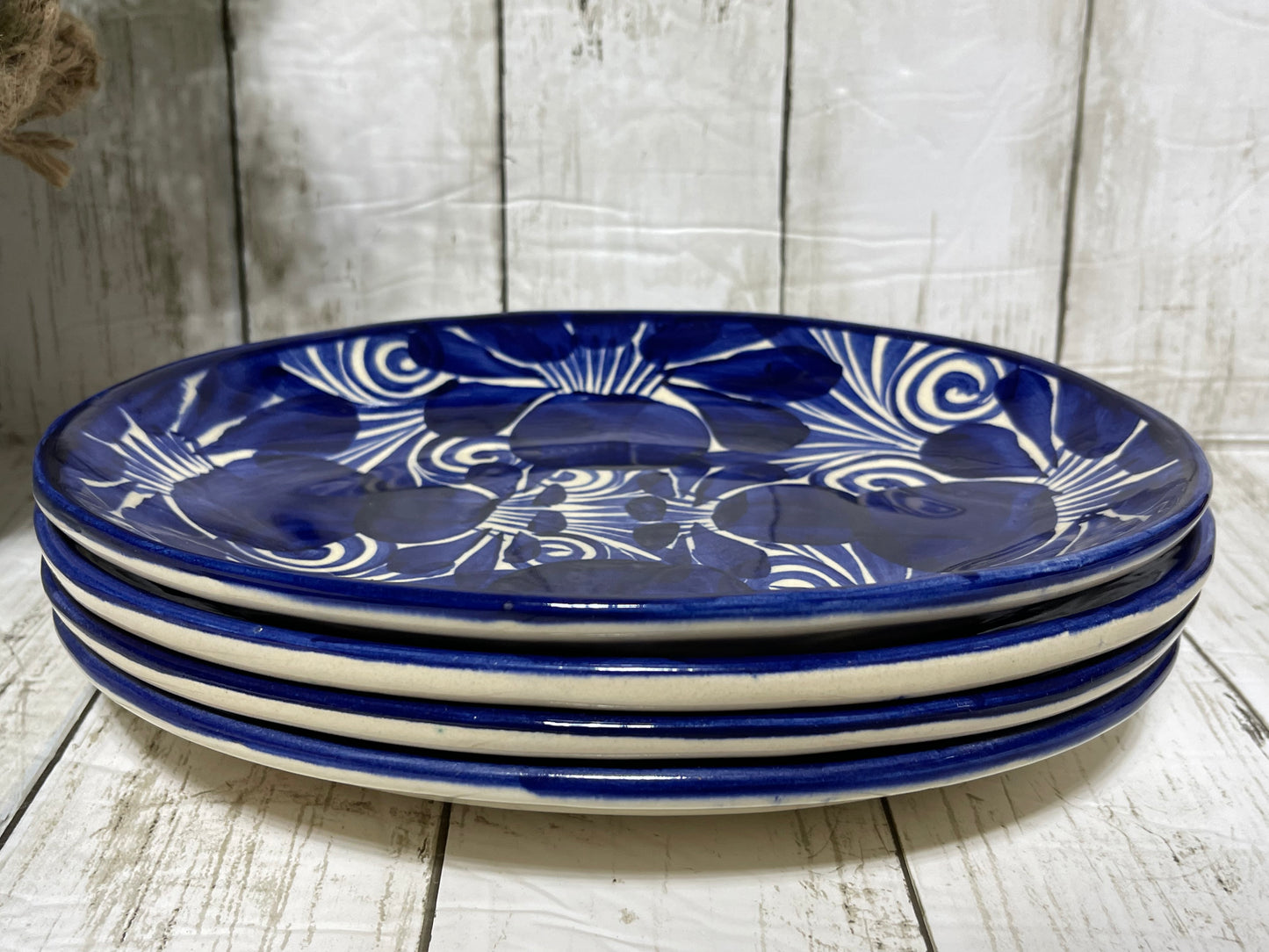 Talavera Guanajuato oval plate/blue ceramic