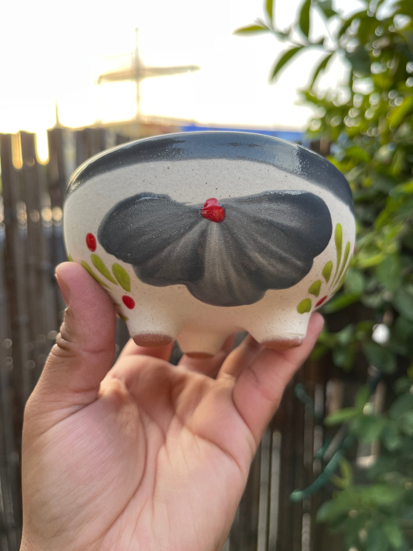 hand painted pottery 4”-mini molcajete  assorted colors- mini molcajete salsero de barro