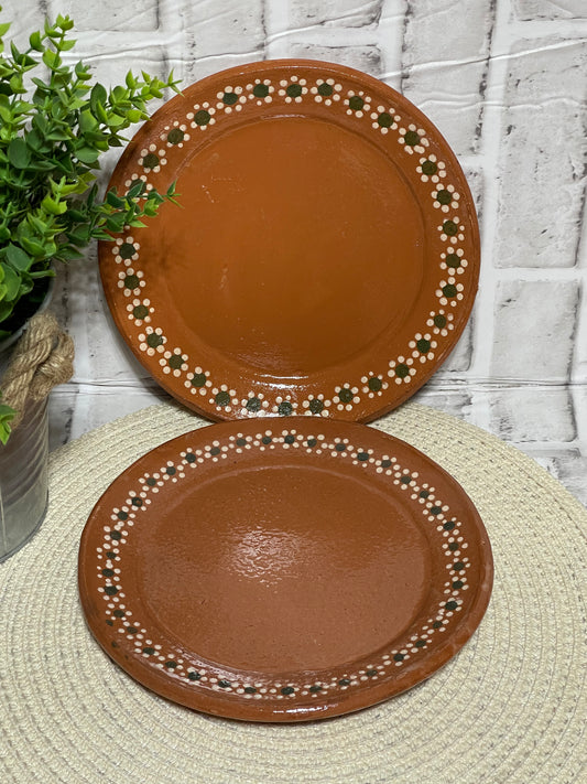 Tonala terracotta dinner plates 9”-2pc set