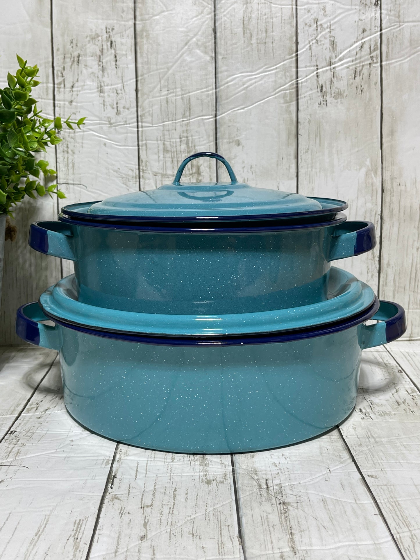 Mexican blue-steel-5qt casserole with lid/arrocera/caserola de peltre con tapa