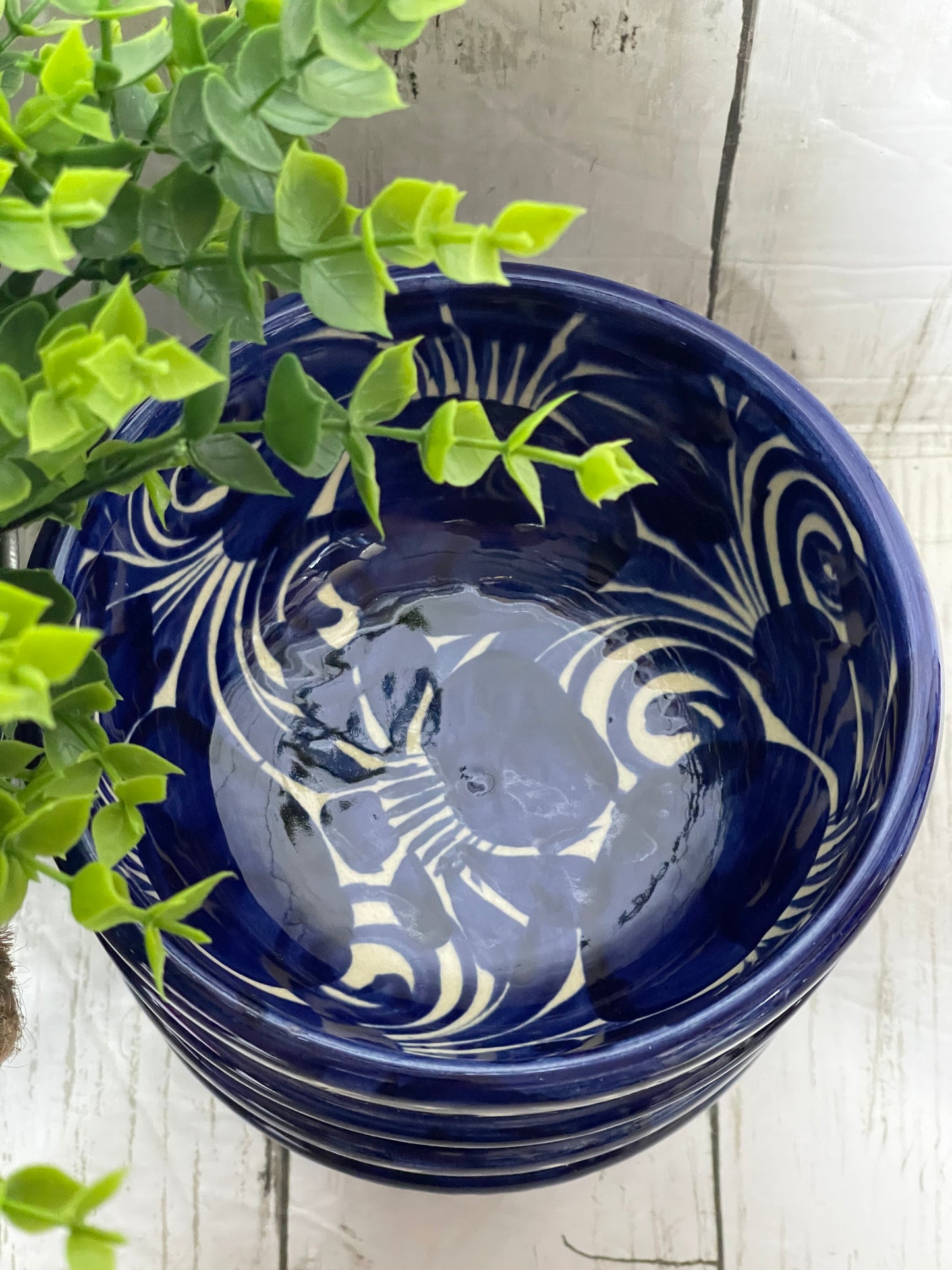 Talavera pottery/bowl/Guanajuato ceramic consoméro/ blue ceramic