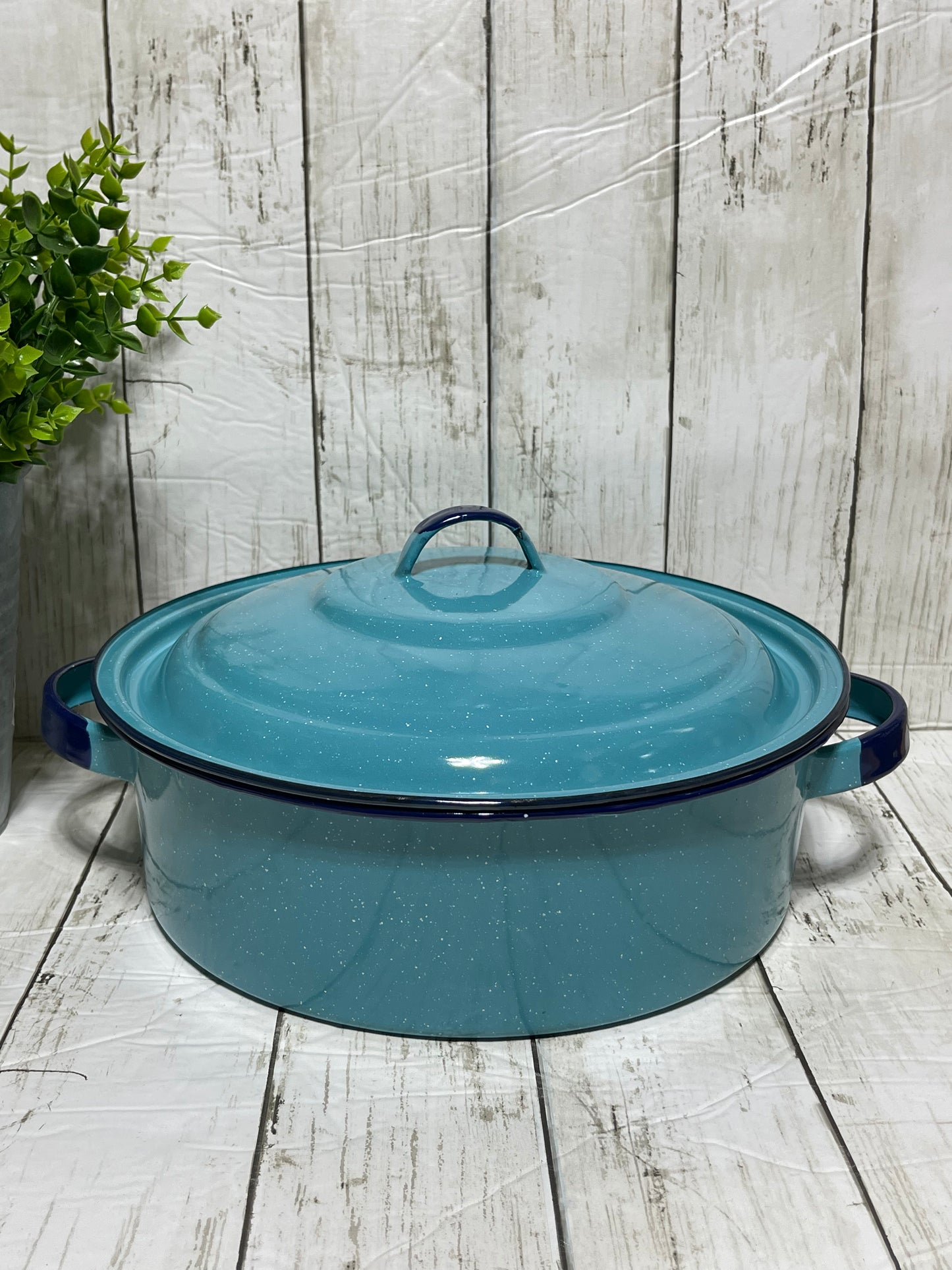 Mexican blue-steel-5qt casserole with lid/arrocera/caserola de peltre con tapa