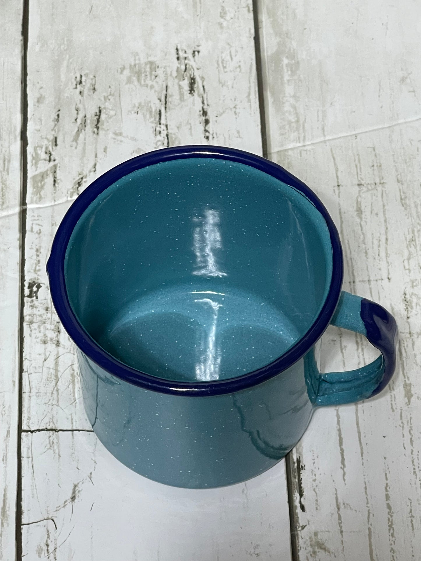 Authentic vintage blue steel-coffee maker pitcher/jar/cafetera peltre