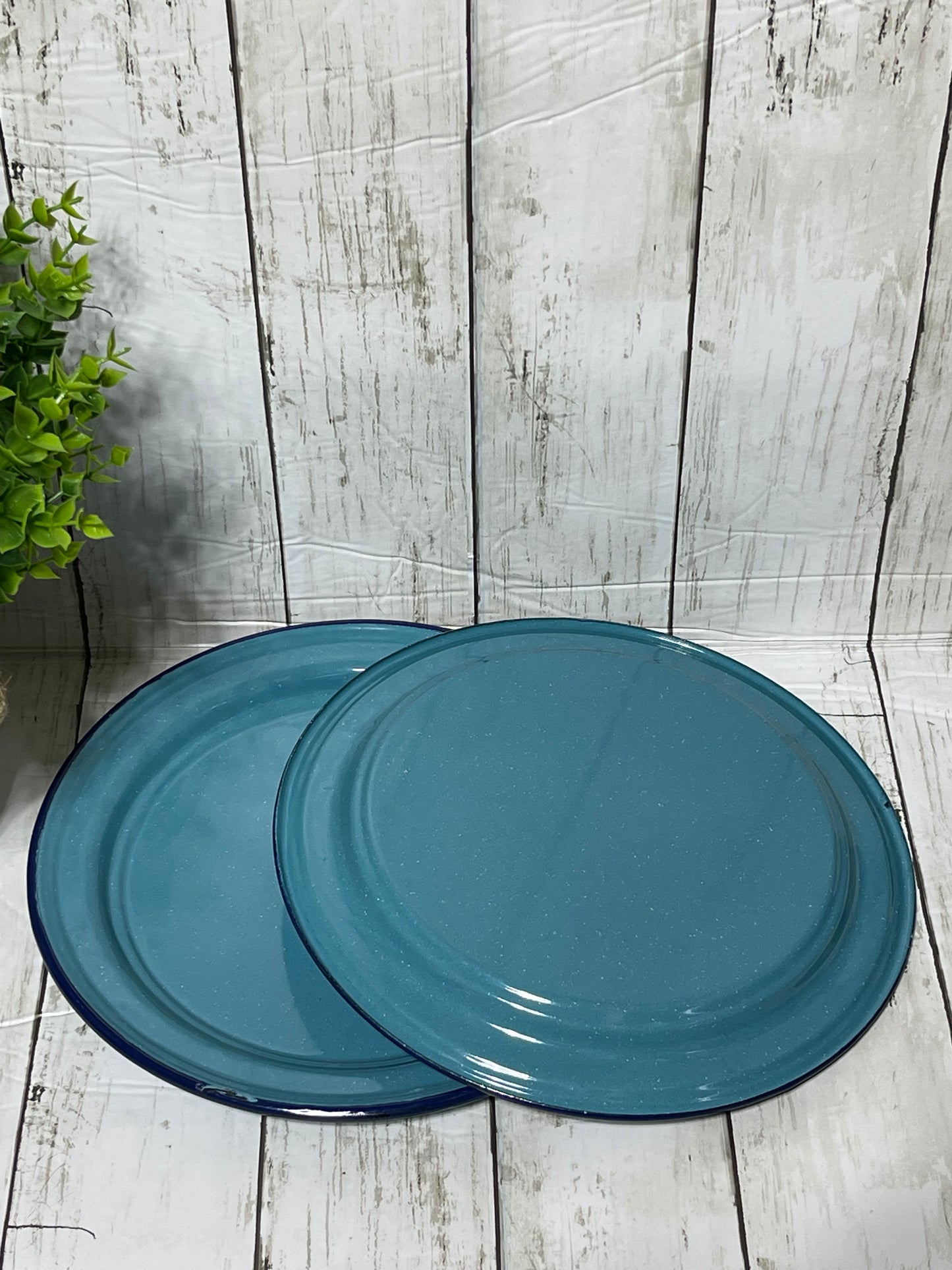 Mexican blue - steel 10” round plate/ Plato trinche peltre azul turquesa