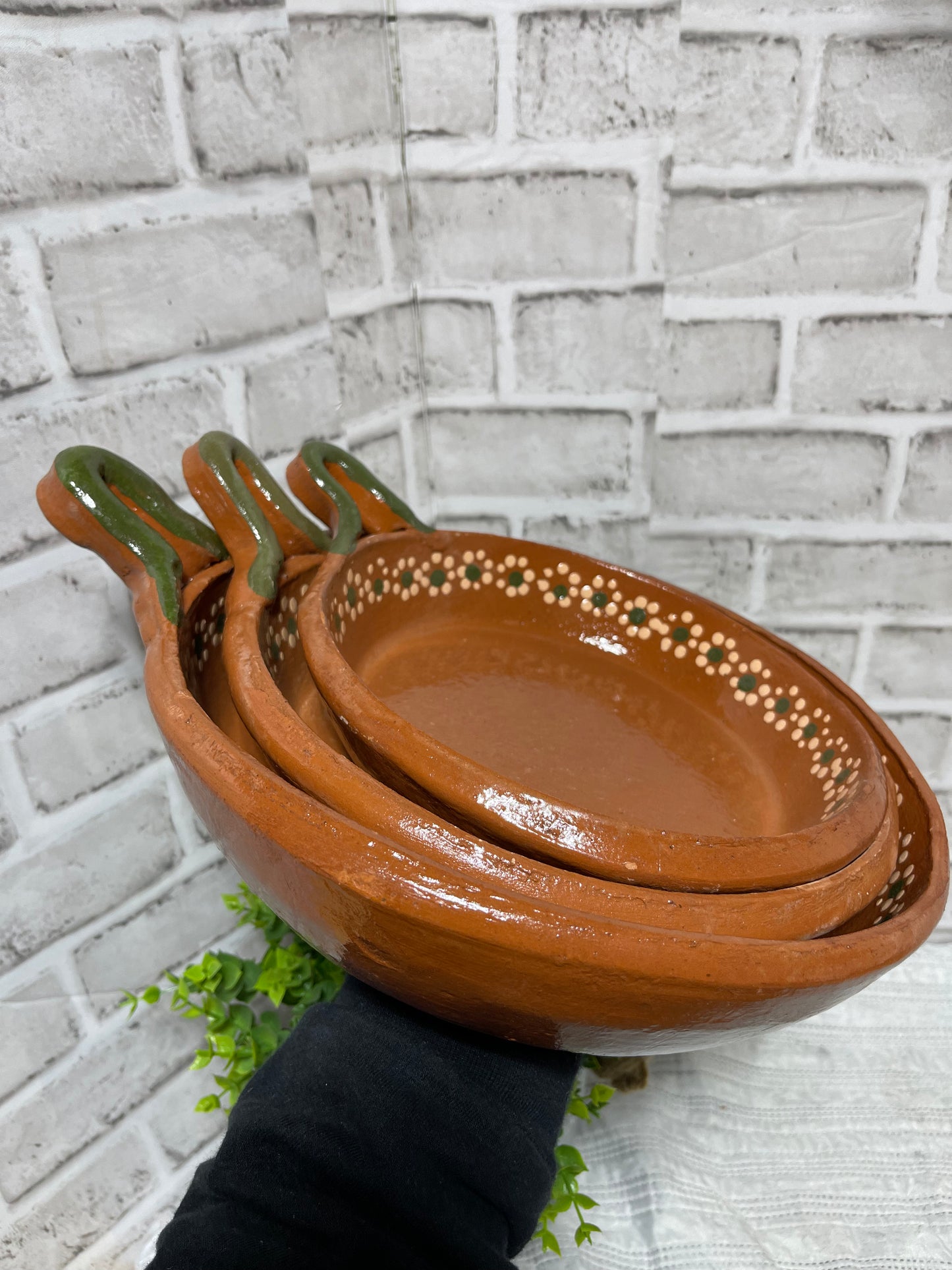 Mexican terracotta fry pan cazuelas/handmade/Sarten de barro
