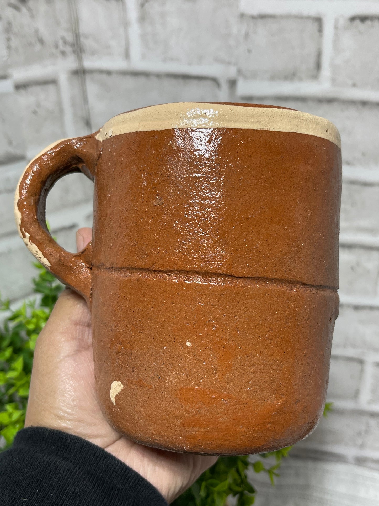 4pc-500ml Handmade,rustic Mexican red terracotta beer cup/cervecero rustico de barro