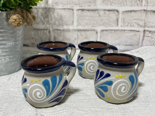 Handmade ceramic jarrito mug blue dream/jarrito de barro