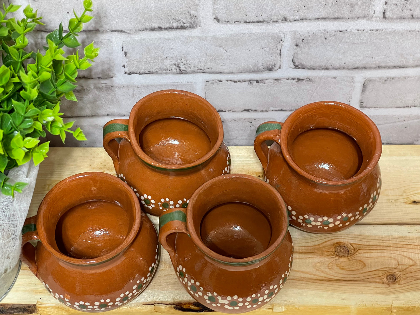 Mexican Handcrafted rustic coffee/tea 8pc set- set de barro para te o cafe