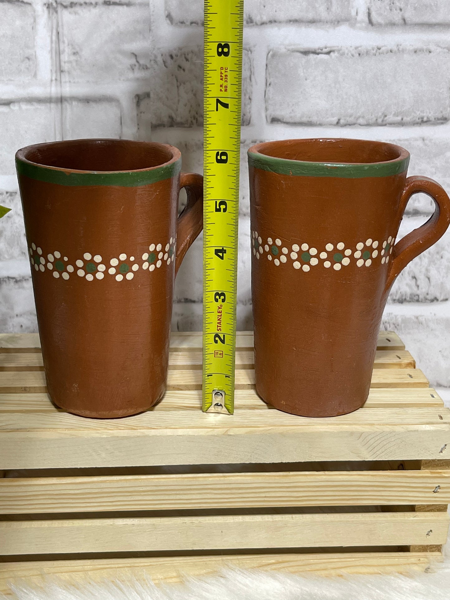 Rustic handmade clay coffee/aguas frescas gift set