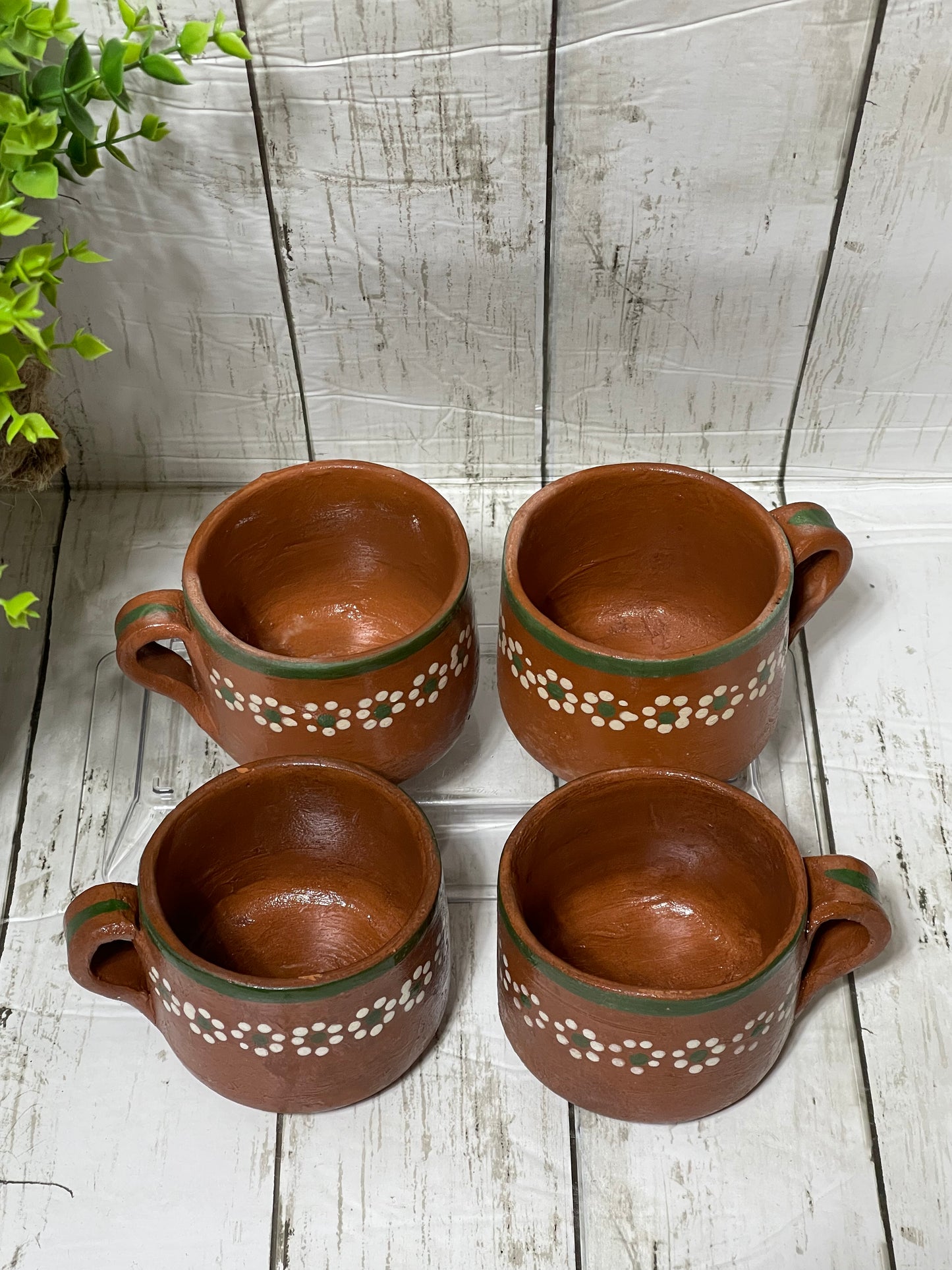 Mexican rustic traditional clay coffee cup- Jarrito/taza de barro cafetero