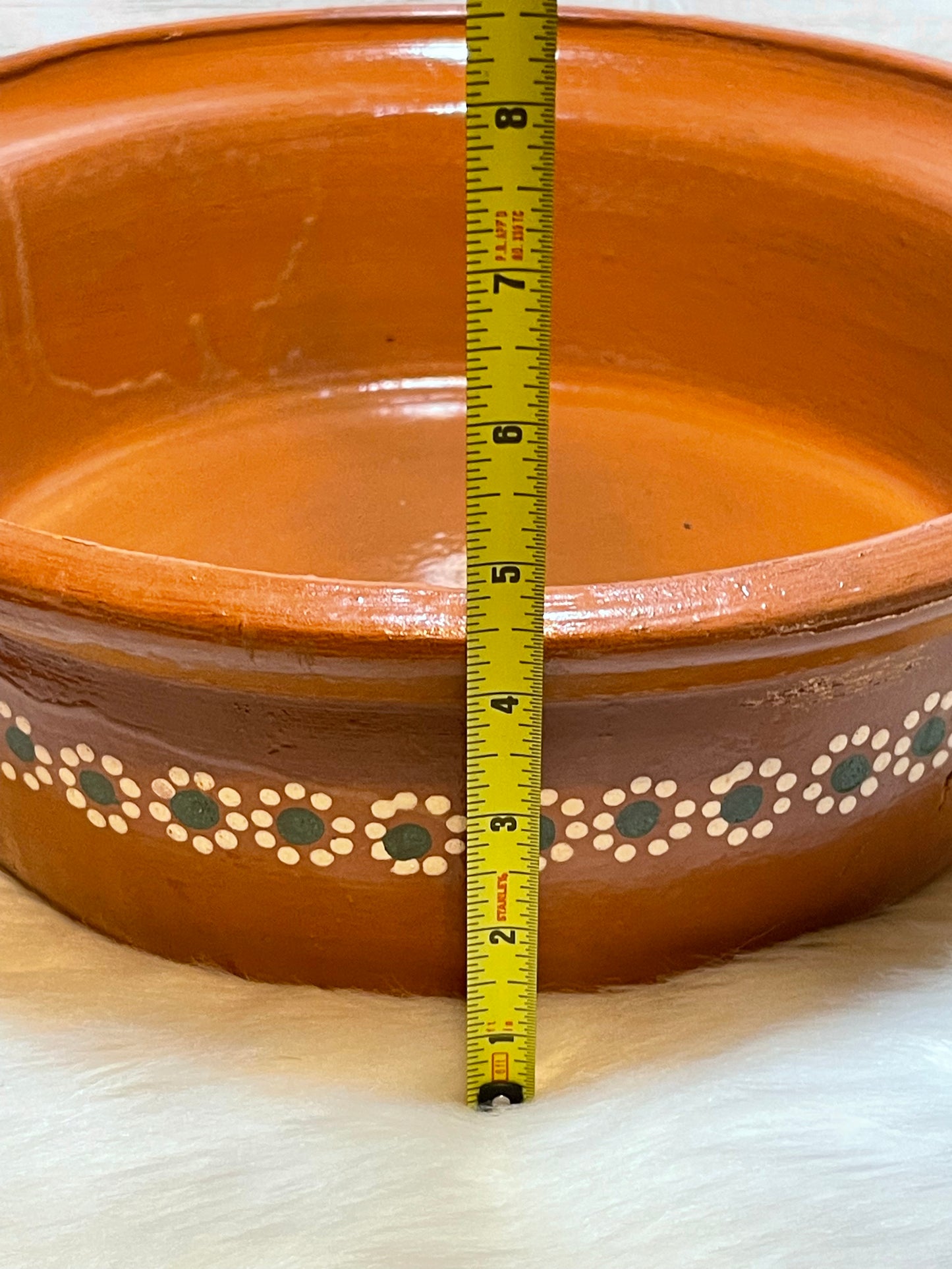 Handcrafted traditional Rustic mexican 13” casserole with lid - cazuela de barro con tapa