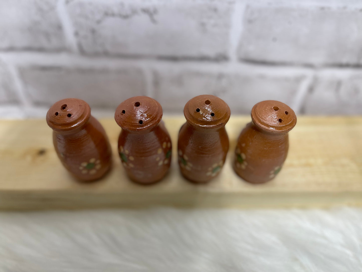 Handmade vintage rustic saltshaker, saleros de barro