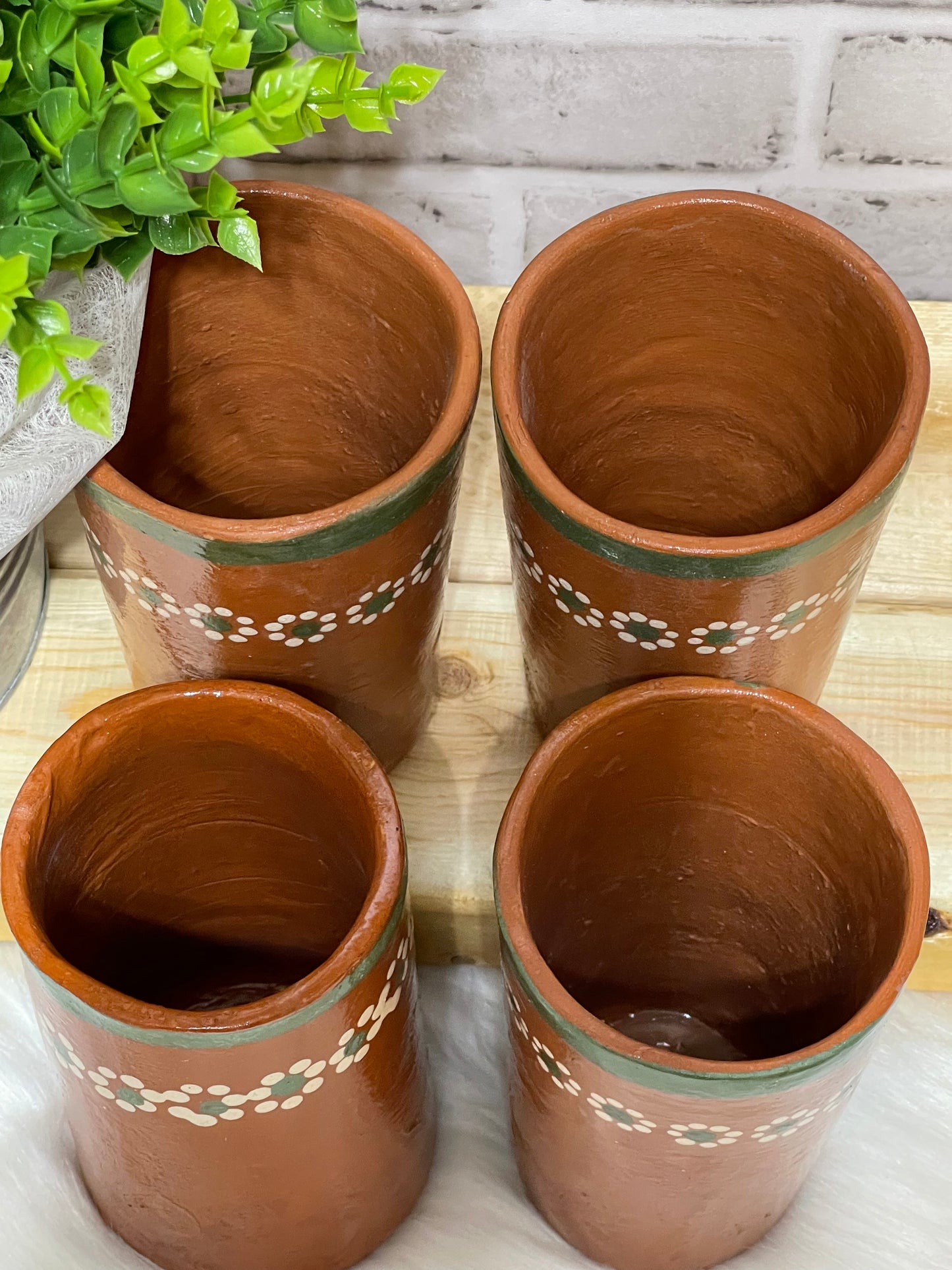 Handmade rustic clay tumbler cup/ jaibolero/vaso de barro