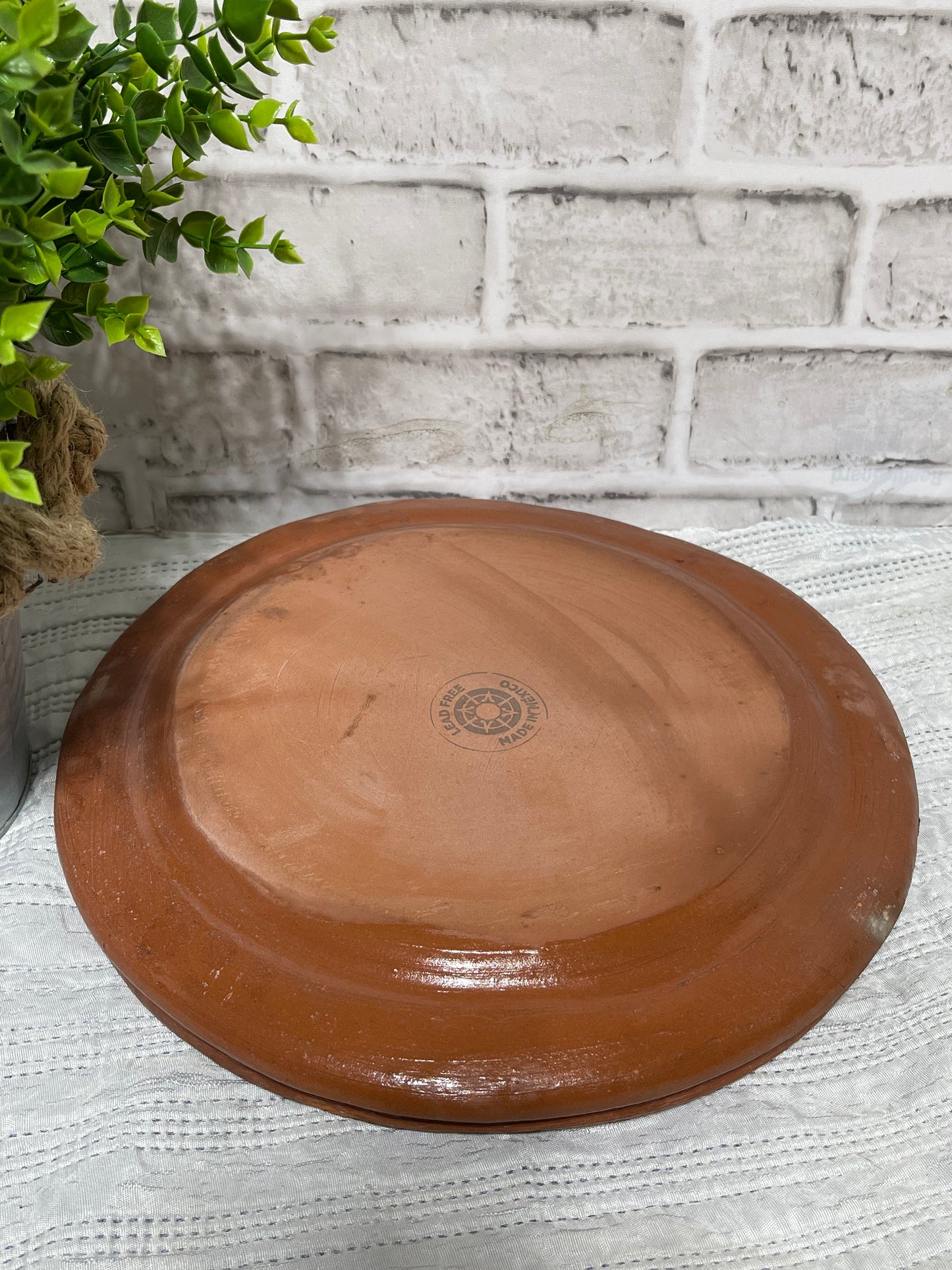 Mexican handmade rustic clay plates set of 2- Plato de barro.