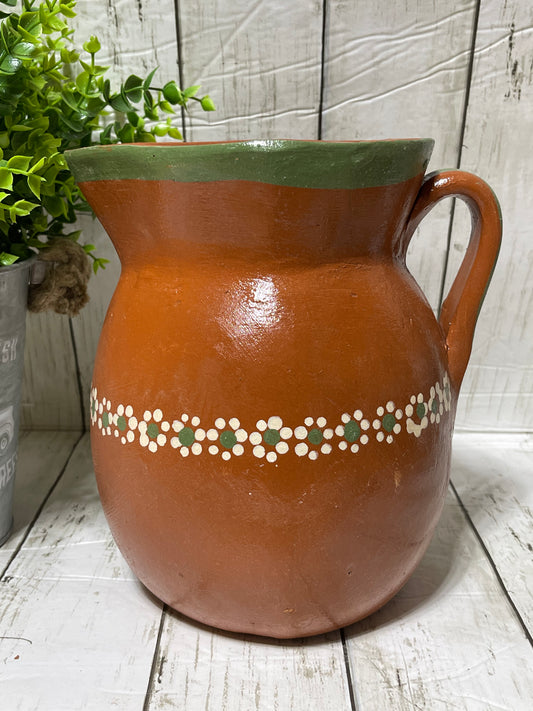 Vintage Traditional Mexican rustic jar/pitcher - jarra de barro rústica